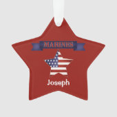 軍海兵隊国旗パーソナライズされたオーナメント オーナメント (正面)
