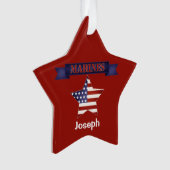 軍海兵隊国旗パーソナライズされたオーナメント オーナメント (正面)