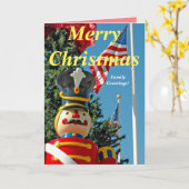 軍用クリスマス標準, 5" x 7" 折りたたみグリーティングカード カード (黄色い花)