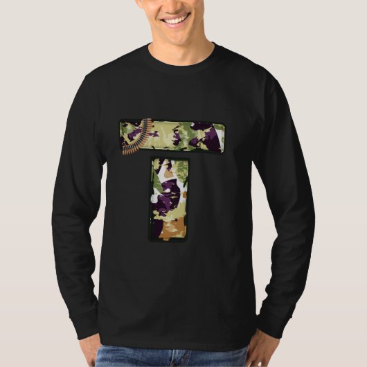 軍用スタイルのT字の手紙 Tシャツ (正面)