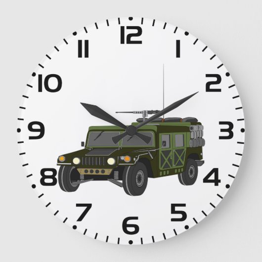 軍用ハンヴィーオフロード戦術車両 ラージ壁時計 (正面)