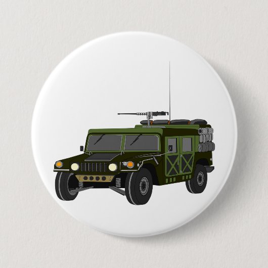 軍用ハンヴィーオフロード戦術車両 缶バッジ (正面)