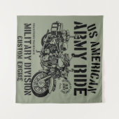 軍用バイクのブランケット タペストリー (正面(横))