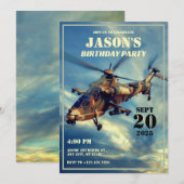 軍用ヘリコプター 招待状 (正面/裏面)