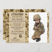 軍用乾燥迷彩 誕生日 招待状 (正面/裏面)