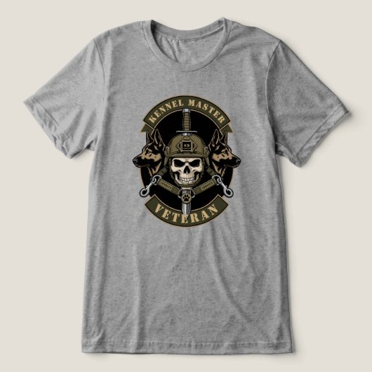 軍用作業犬ベテランK9エンブレム トライブレンドTシャツ (デザイン正面)