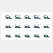 軍用戦闘機の漫画 ラベル (シート)