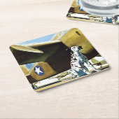 軍用犬 スクエアペーパーコースター (アングル)