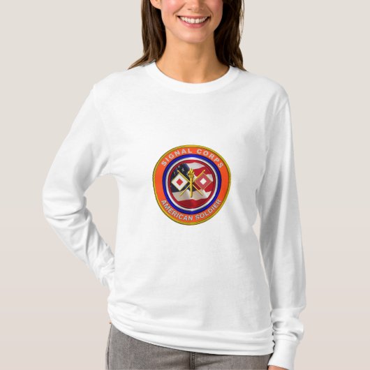 軍用誇りを持った信号隊退役軍人 Tシャツ (正面)