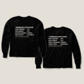 軍用車両整備ステータスマトリクスTシャツ (デザイン 正面&背面)
