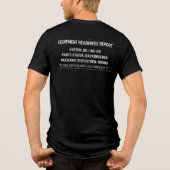 軍用車両整備場の装備準備状況レポートが面白い トライブレンドTシャツ (裏面)