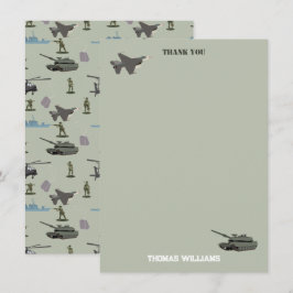 軍用迷彩グリーンのカモフラージュ誕生日 サンキューカード