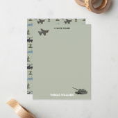 軍用迷彩グリーンのカモフラージュ誕生日 ノートカード (正面/裏面インサイチュ)