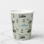 軍用迷彩グリーンのカモフラージュ誕生日 紙コップ (裏面)