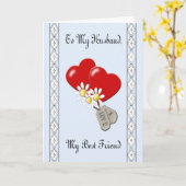 軍用「私の夫へ」記念日カード カード (黄色い花)