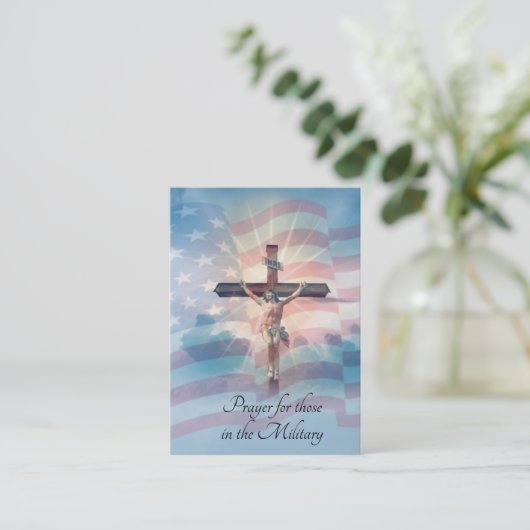 軍神聖なカードのそれらのための祈りの言葉 名刺 (スタンド正面)