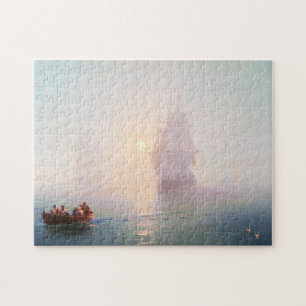 軍艦のイヴァンAivazovskyの海景のwaterscapeの海 ジグソーパズル