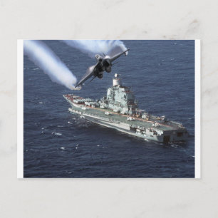軍艦上のジェット戦闘機 ポストカード