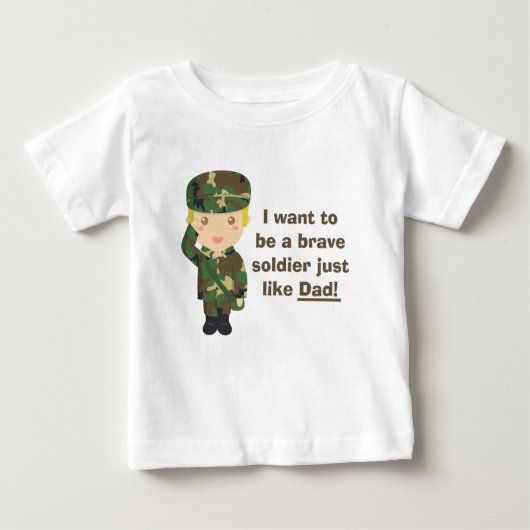軍誇りを持ったまたは軍隊パパの息子 ベビーTシャツ (正面)