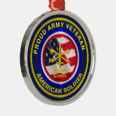 軍誇りを持ったサイバー隊退役軍人記念クリスマス メタルオーナメント (右)