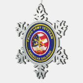 軍誇りを持ったサイバー隊退役軍人記念 スノーフレークピューターオーナメント (右)