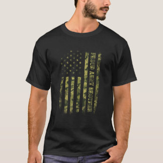 軍誇りを持ったブラザーシャツアメリカ国旗の迷彩 Tシャツ