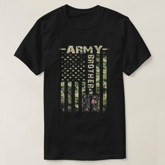 軍誇りを持った兄弟統一された州国旗の軍隊ファ Tシャツ (デザイン正面)