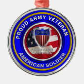 軍誇りを持った副官退役軍人 メタルオーナメント (正面)