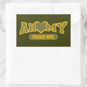 軍誇りを持った妻 長方形シール (バッグ)