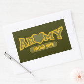 軍誇りを持った妻 長方形シール (封筒)