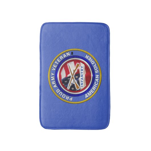 軍誇りを持った退役軍人歩兵 バスマット (正面縦)