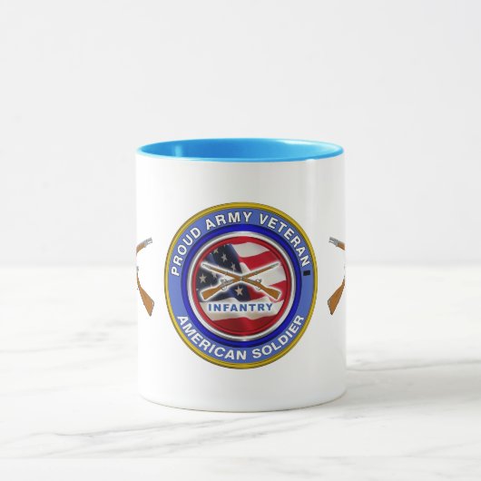 軍誇りを持った退役軍人歩兵 マグカップ (中央)