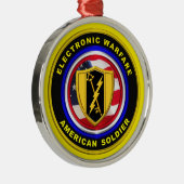 軍誇りを持った退役軍人電子戦クリスマス メタルオーナメント (右)