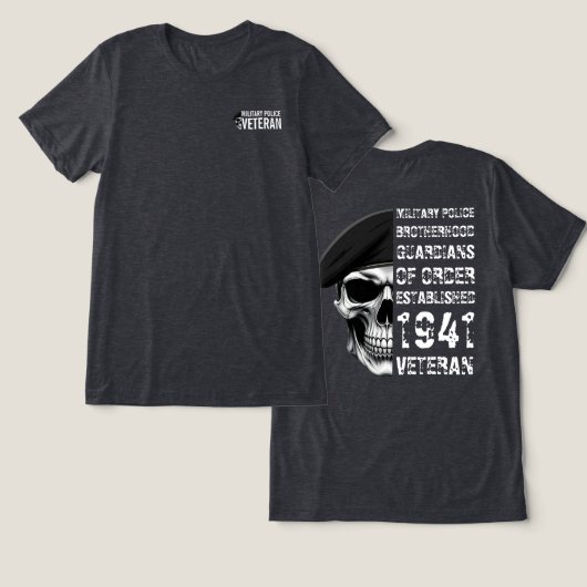 軍警察兄弟団ベテラン・スカル トライブレンドTシャツ (デザイン正面&裏面)