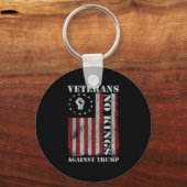 軍退役者らがアメリカ国旗を掲げて抗議 ノーキングスアメリカ キーホルダー (正面)