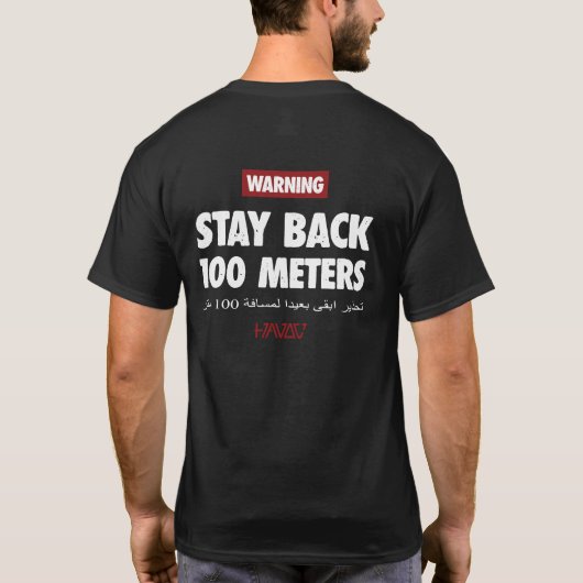 軍退役軍人向けブラックTシャツ 100メートル Havoc7 Tシャツ (裏面)