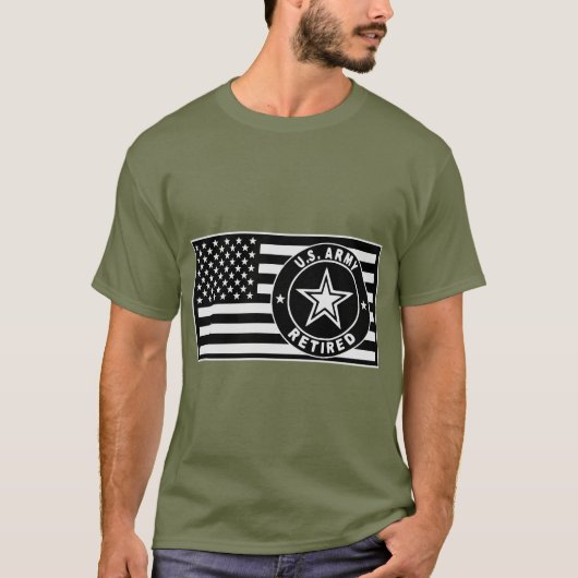 軍退職した旗© FB @ #USAPatriotGraphics Tシャツ (正面)