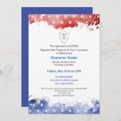 軍配偶者歓迎愛国赤青 招待状 (正面/裏面)