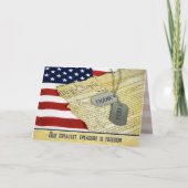 軍隊ありがとう犬のタグ サンキューカード (正面)