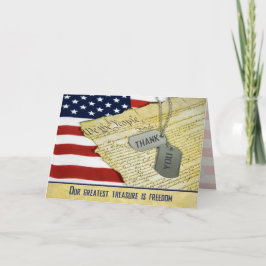 軍隊ありがとう犬のタグ サンキューカード