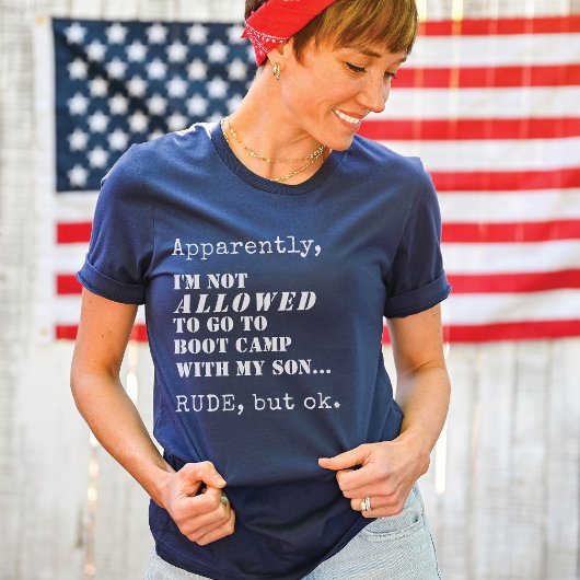 軍隊おもしろいママ起動キャンプゴーイングパーティーギフト Tシャツ