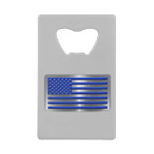 軍隊および法執行米国国旗の献上品 クレジットカード栓抜き (正面)