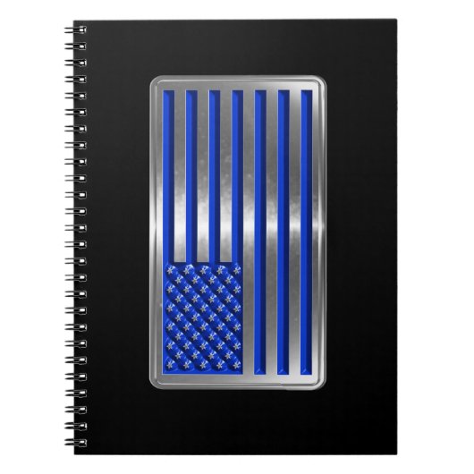 軍隊および法執行米国国旗の献上品 ノートブック (正面)