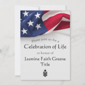 軍隊お祝いライフサービス米国国旗 招待状 (正面)