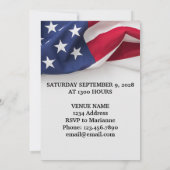 軍隊お祝いライフサービス米国国旗 招待状 (裏面)