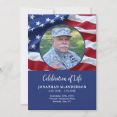 軍隊お祝いライフ退役軍人フラグ葬儀 招待状 (正面)