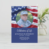 軍隊お祝いライフ退役軍人フラグ葬儀 招待状 (スタンド正面)