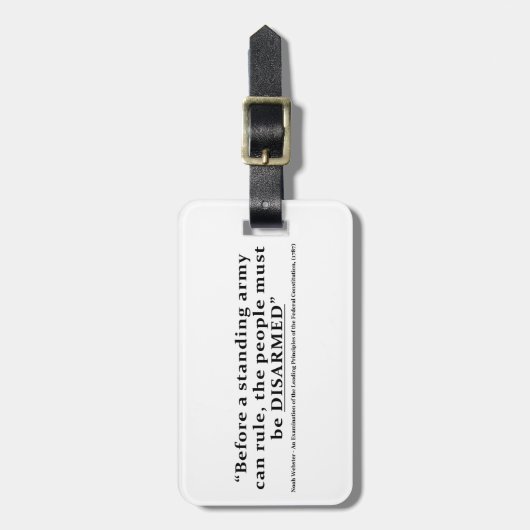 軍隊が人々を統治する前に、人々は武装を解除されなければならない ラゲッジタグ (正面縦)