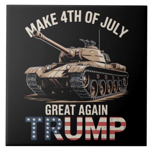 軍隊で再び偉大な独立記念日を Trump タイル (正面)