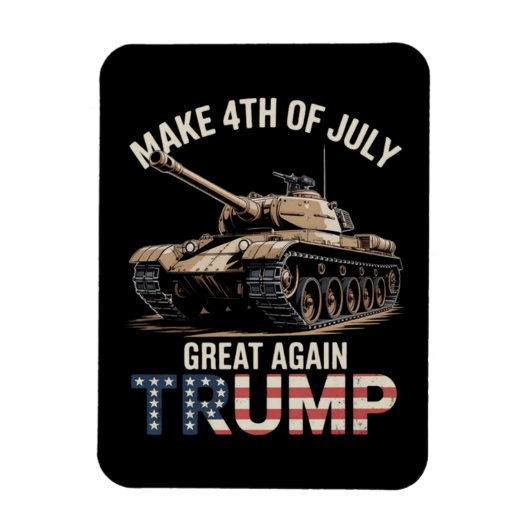 軍隊で再び偉大な独立記念日を Trump マグネット (縦)
